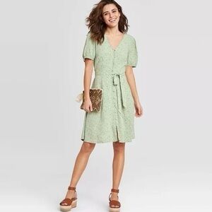 Green and Floral Sun Dress - Universal Thread